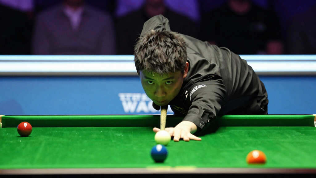 Si Jiahui competing at the Crucible Theatre during the World Snooker Championship