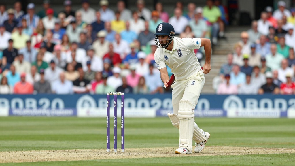 Stuart Broad bowling in a Test match for England cricket