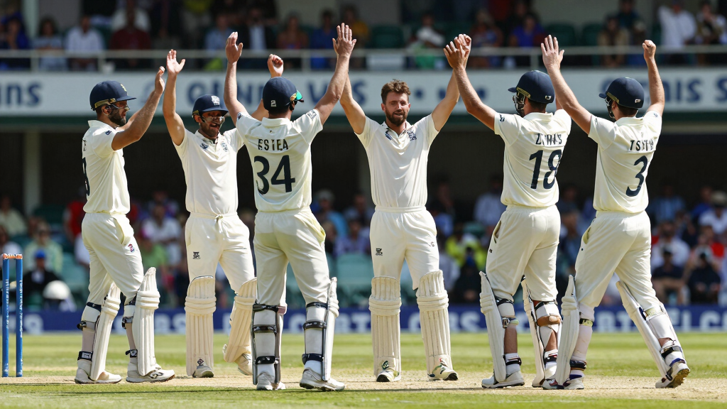 England celebrating another Broad wicket — a familiar sight across 167 Test matches