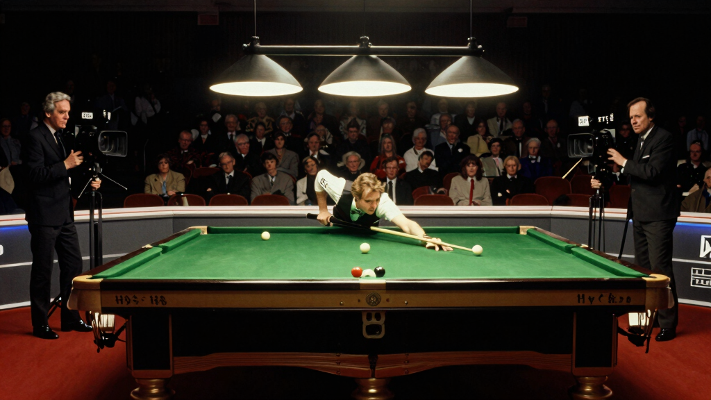 Classic 1980s snooker atmosphere — the era when Willie Thorne reached his peak ranking of world number 7