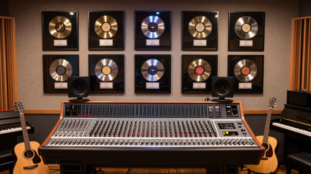 Music recording studio gold platinum records