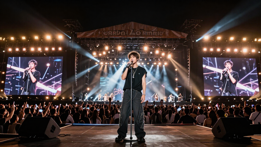Bruno Mars performing at major concert