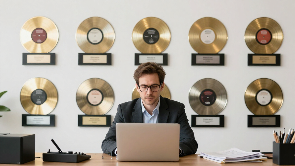 Music publishing and royalty income stream concept for wealthy musician