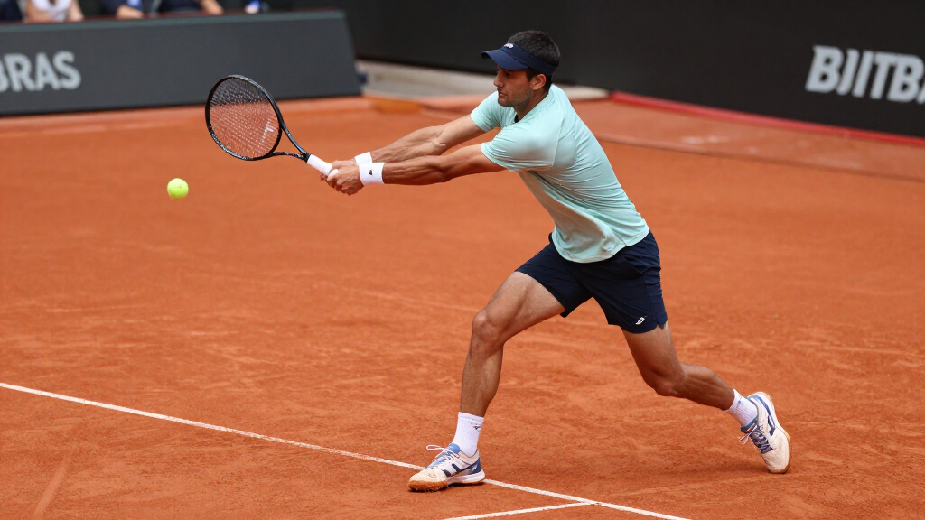 Jannik Sinner powerful forehand tennis stroke Grand Slam action shot