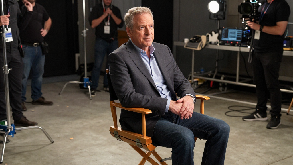 An actor on a professional film production set — Jeff Daniels has appeared in over 80 film and television projects across four decades