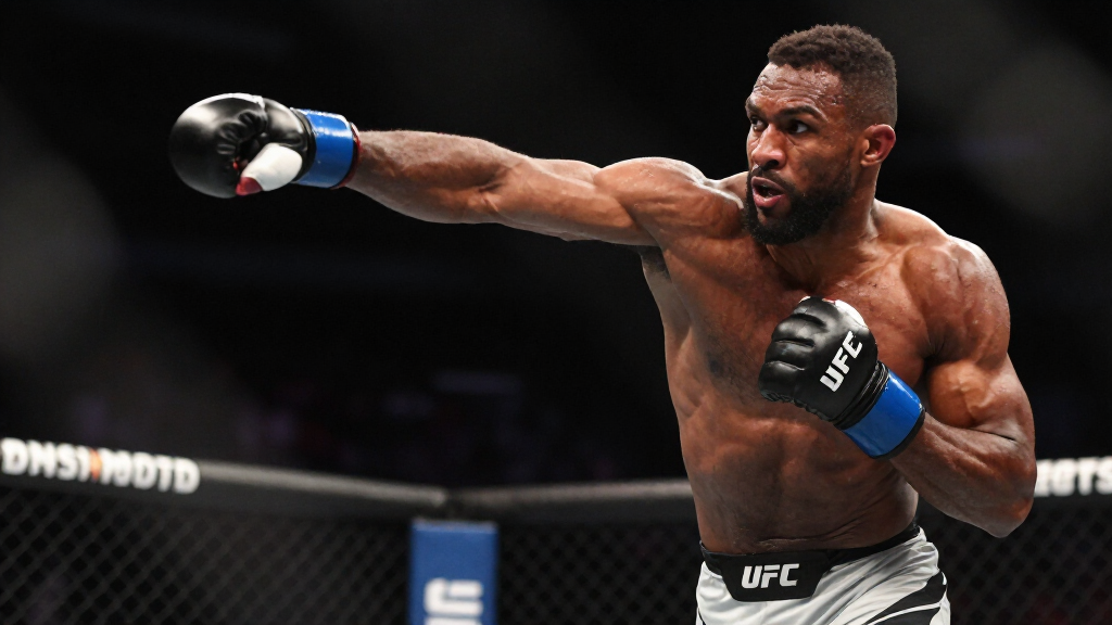 Jon Jones in UFC octagon during a fight