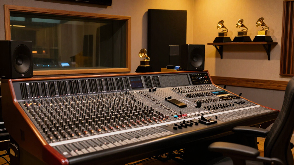 Recording studio with professional equipment representing Kendrick Lamar music production