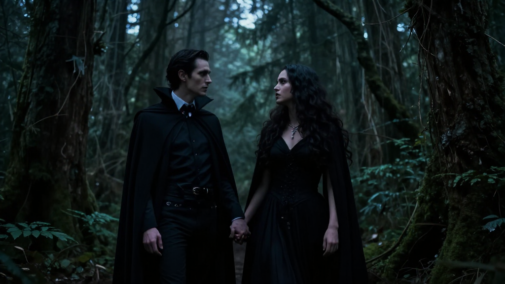 A gothic forest scene inspired by the Twilight saga — Kristen Stewart's portrayal of Bella Swan earned her $37.5 million across five films