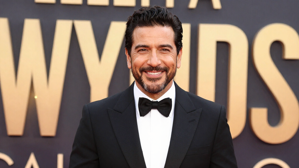 Latin American actor at Hollywood awards ceremony in formal attire