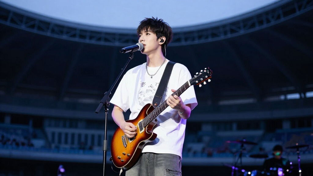 Shawn Mendes performing at a major arena concert