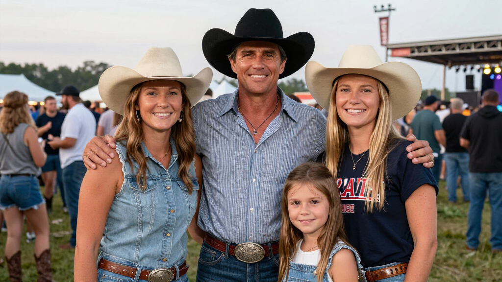 Thomas Rhett with his family at a country music event, Tennessee family life