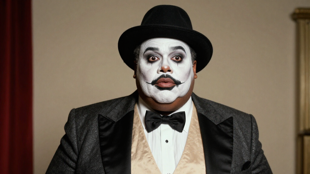 Comedy film character disguise overweight Southern American billionaire costume humor