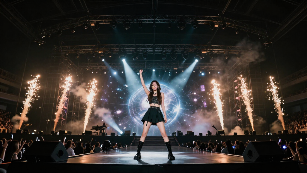 Billie Eilish world tour concert stage atmospheric lighting