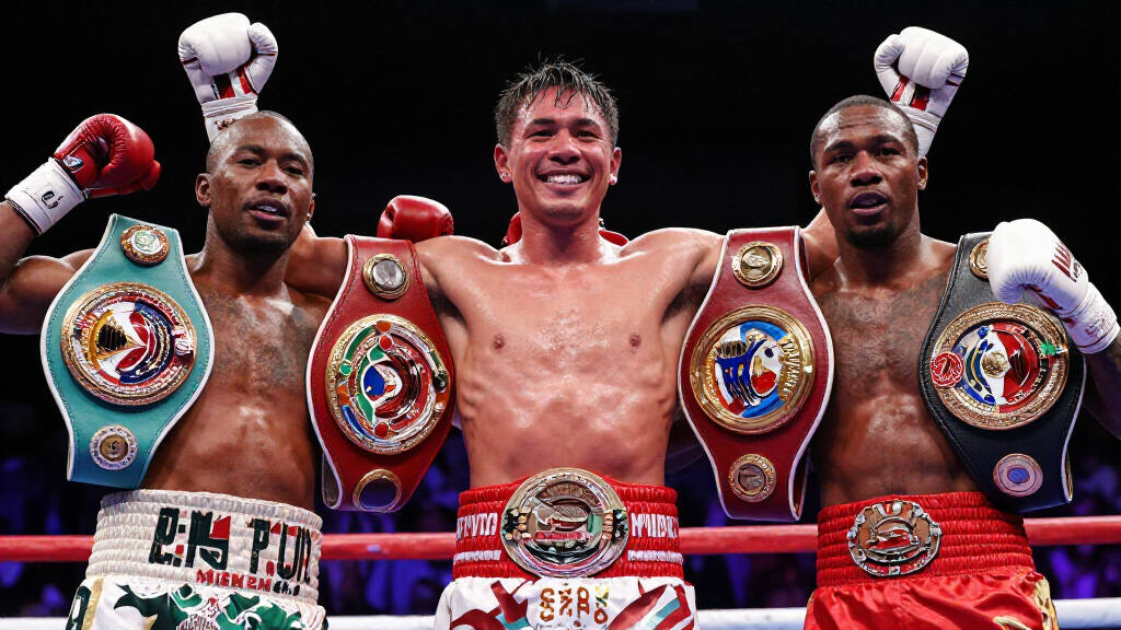Boxing champion world title belts multiple