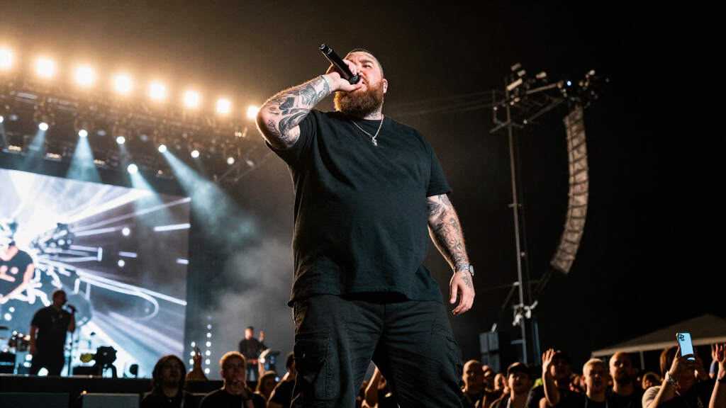 Jelly Roll performing on stage at a concert