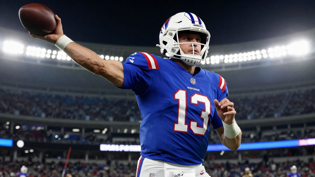 Josh Allen throwing a spiral pass for the Buffalo Bills