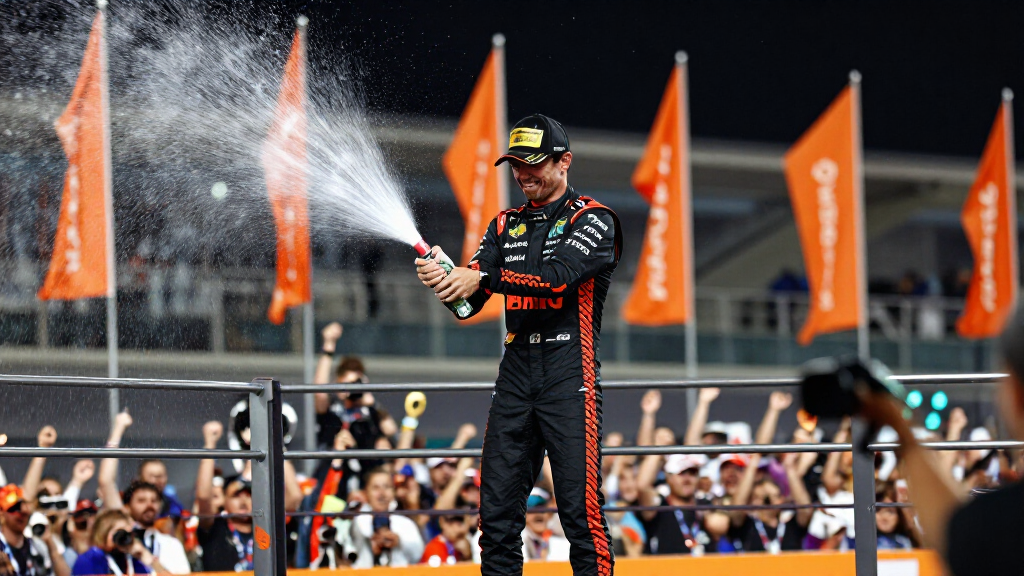 F1 champion celebrating World Championship win