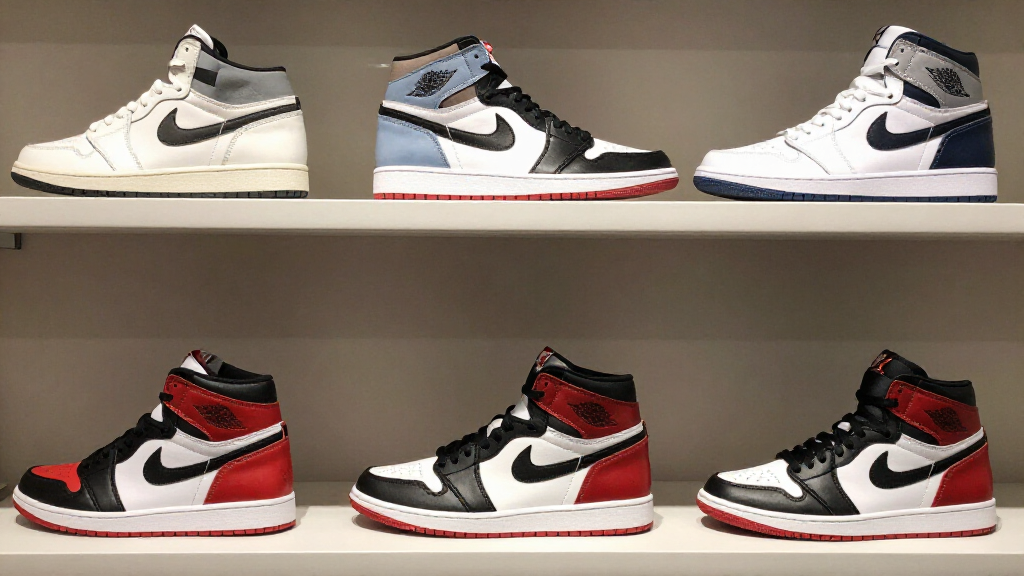 Nike Air Jordan sneaker collection on display