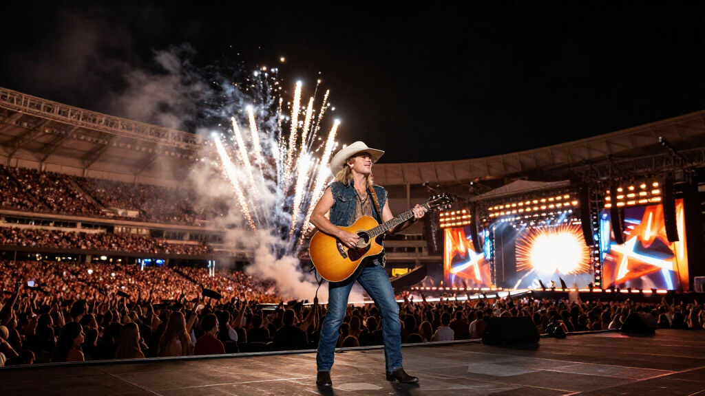 Morgan Wallen stadium concert cowboy hat country music
