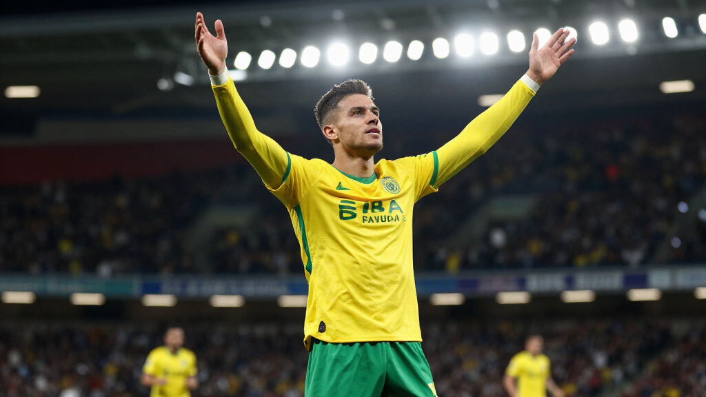 Neymar celebrating a goal in the yellow and green Brazilian kit