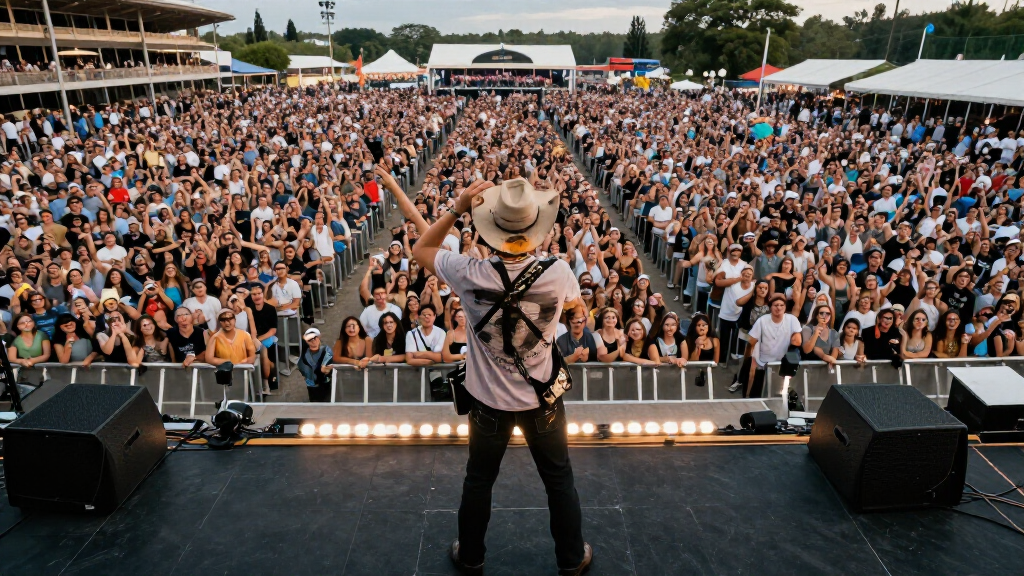Massive crowd at a Zach Bryan concert