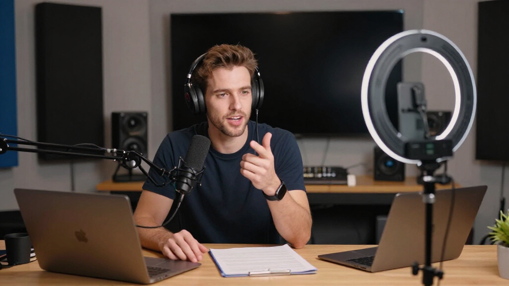 Andrew Schulz in a YouTube recording studio setup
