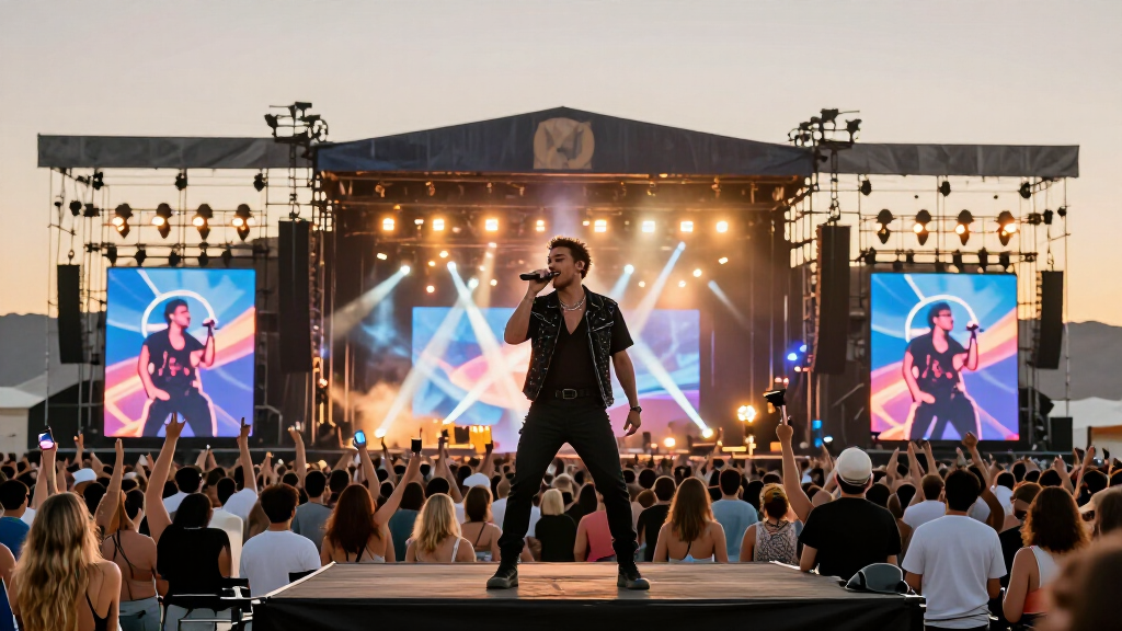 Ariana Grande performing at a major festival