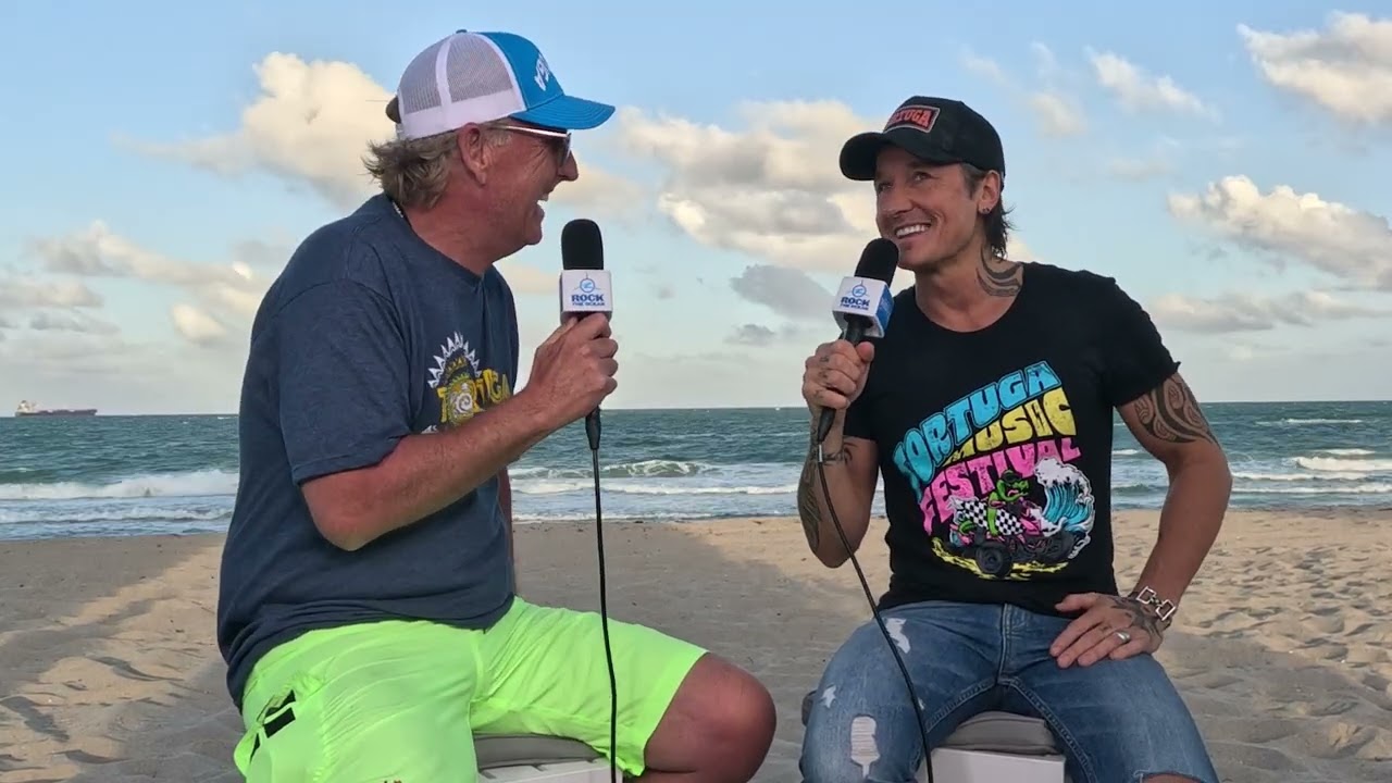 Keith Urban at the Tortuga Music Festival giving a backstage interview