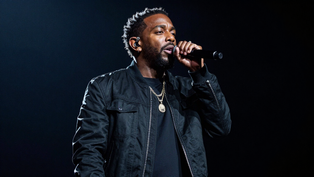 Kendrick Lamar performing live on stage
