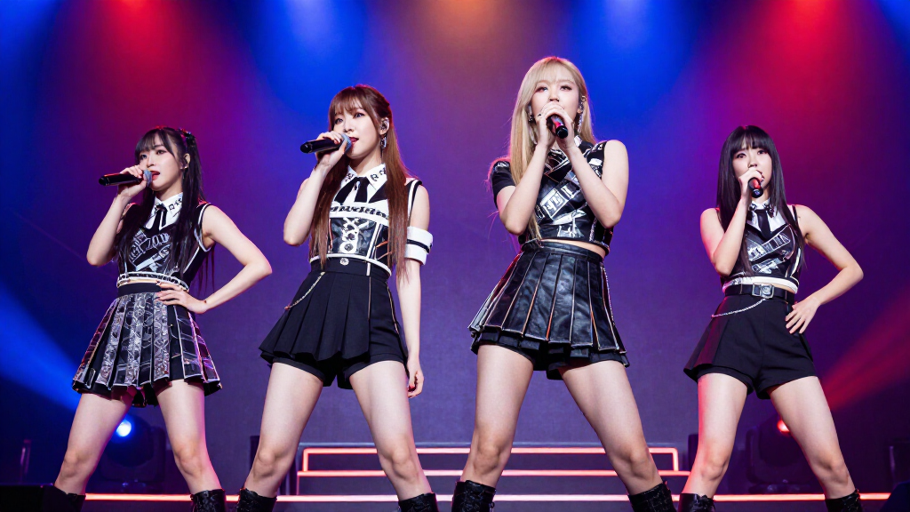 Little Mix performing together on stage at an arena concert
