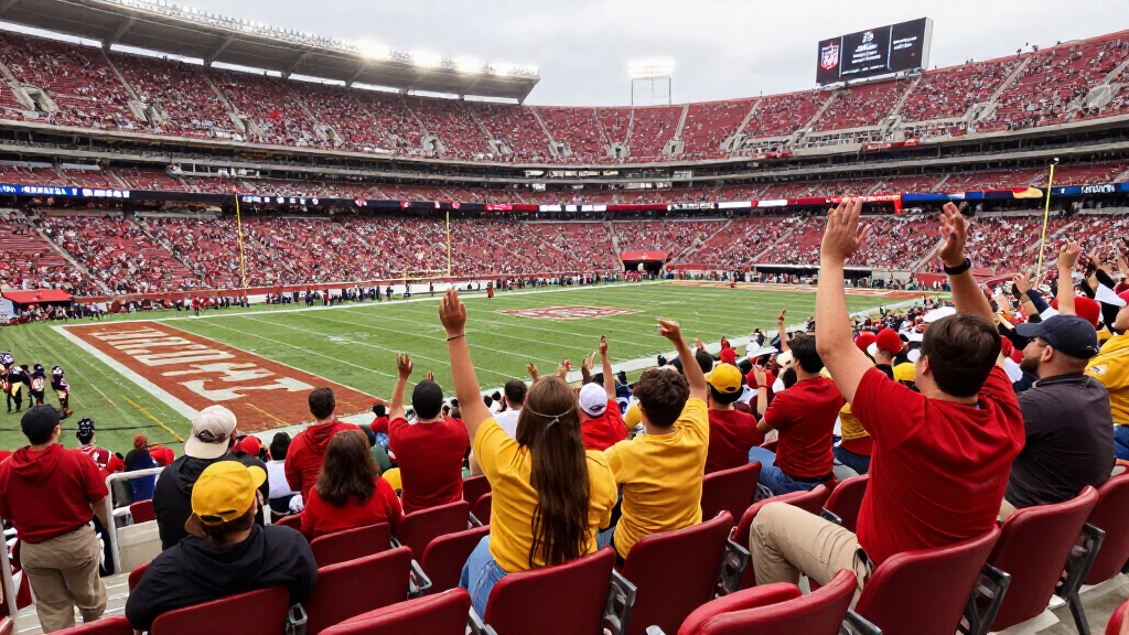 San Francisco 49ers stadium with fans in red and gold