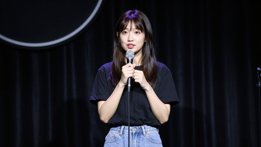 Taylor Tomlinson performing stand-up comedy on stage