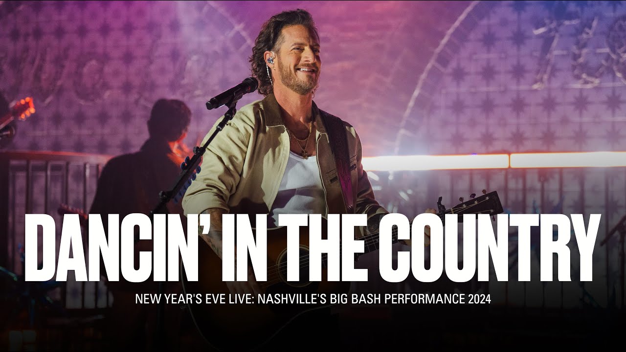 Tyler Hubbard performing Dancin In The Country at Nashville's New Year's Eve celebration 2024