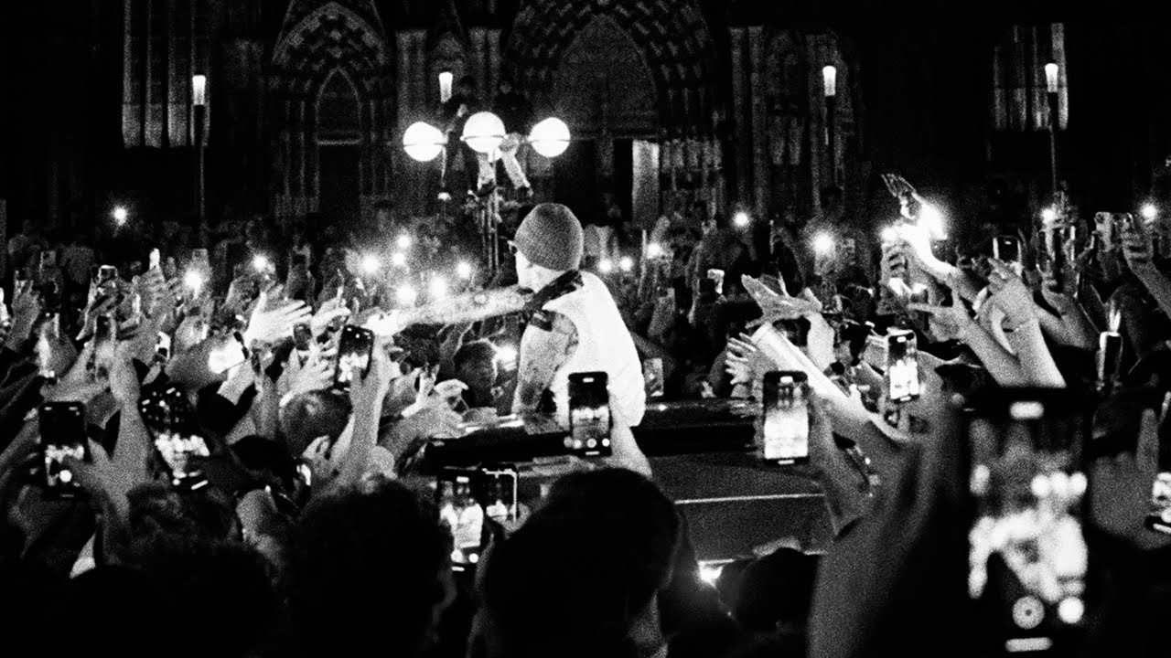 Yeat at a public appearance, showing the enigmatic persona he maintains outside of his music